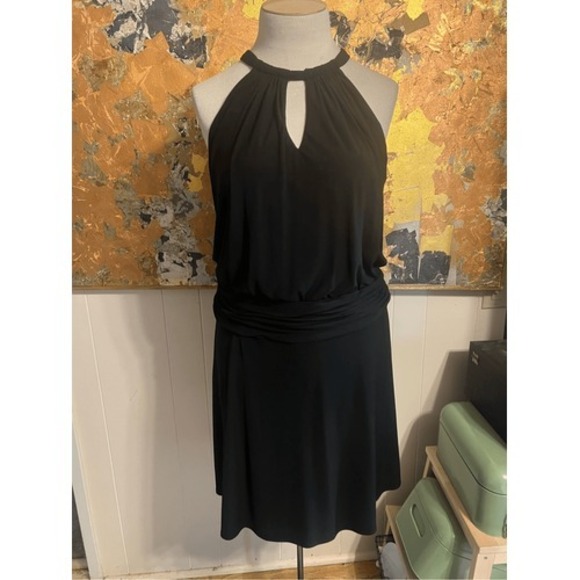 Suzi Chin for Maggy Boutique Dresses & Skirts - Suzi Chin Maggie Boutique Little Black Dress Sleeveless With Mock Halter Style N